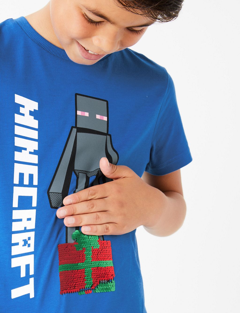 Sequin Minecraft™ T-Shirt (3-16 Years) 2 of 6