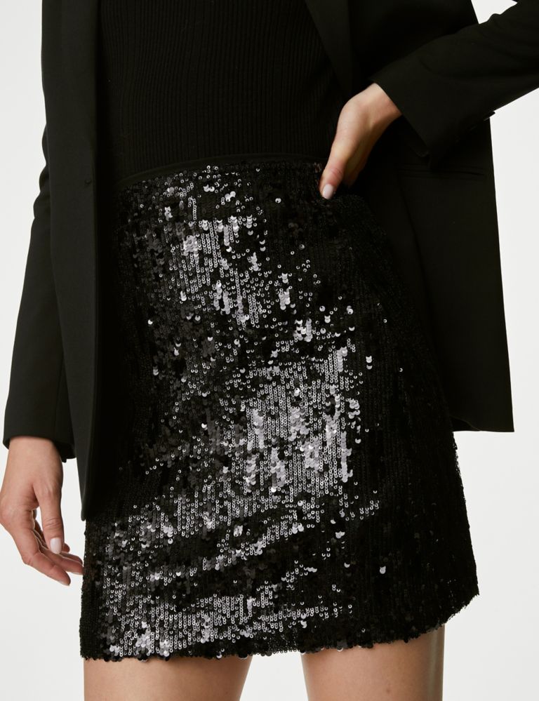 Sequin Mini A-Line Skirt | M&S Collection | M&S
