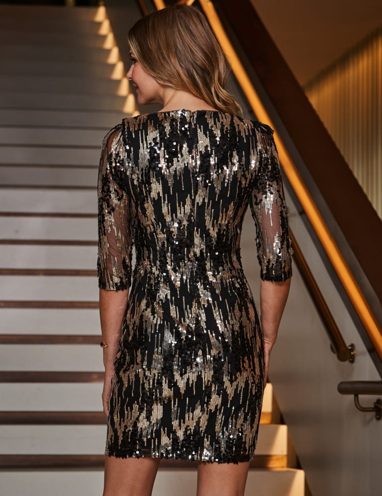 Sequin mini shift dress sales