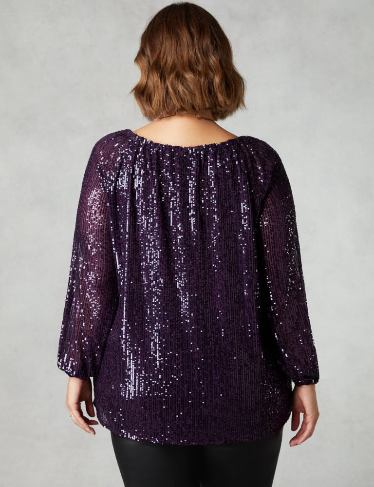 Sequin Off The Shoulder Relaxed Top 3 of 4