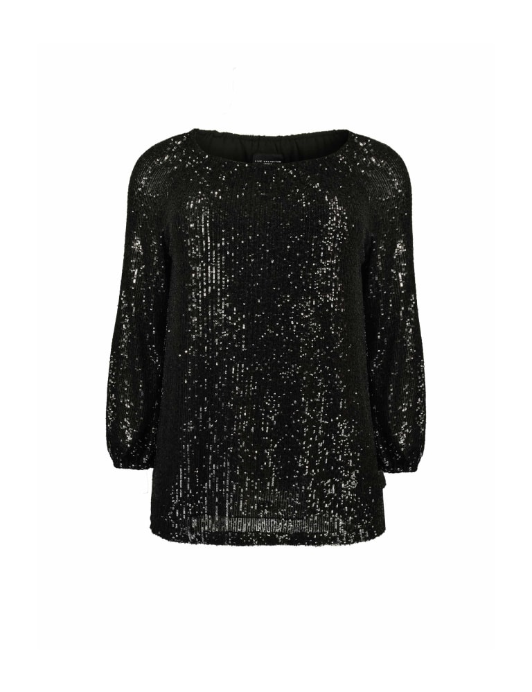 Sequin Off The Shoulder Relaxed Top Live Unlimited London M S