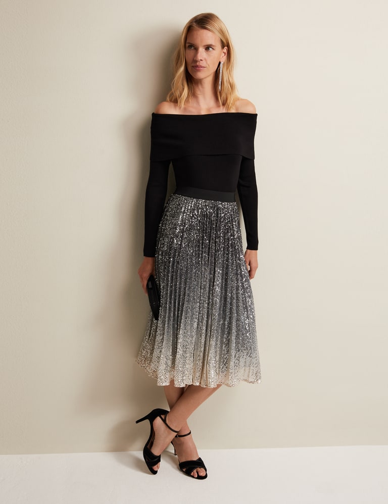 Ombre sequin pencil skirt sale