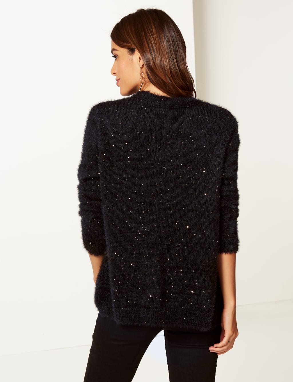 Sequin open front cardigan on sale