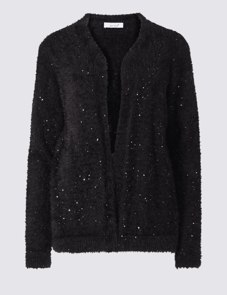 Sequin open front cardigan online