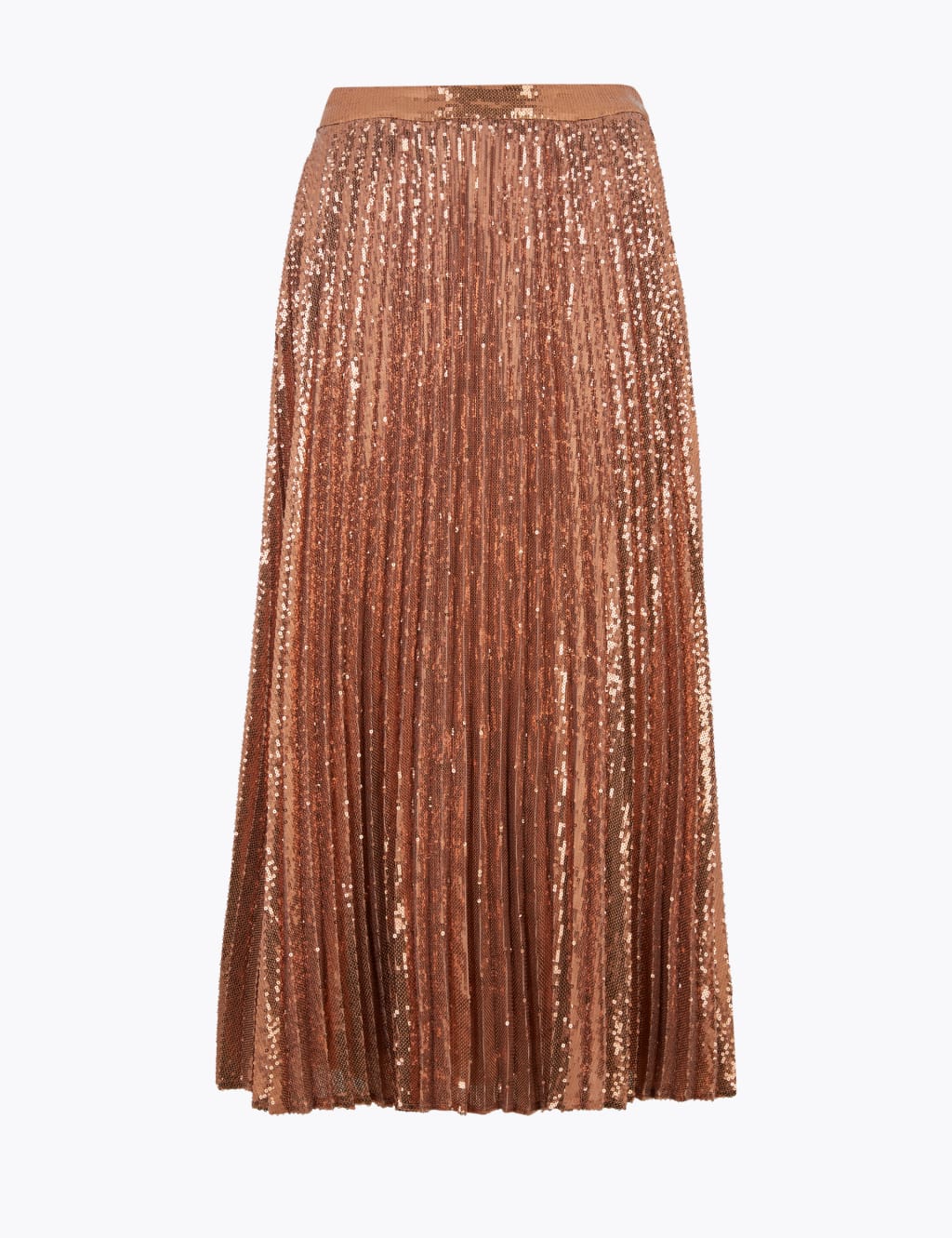 Sequin Pleated Midi Skirt Autograph M&S
