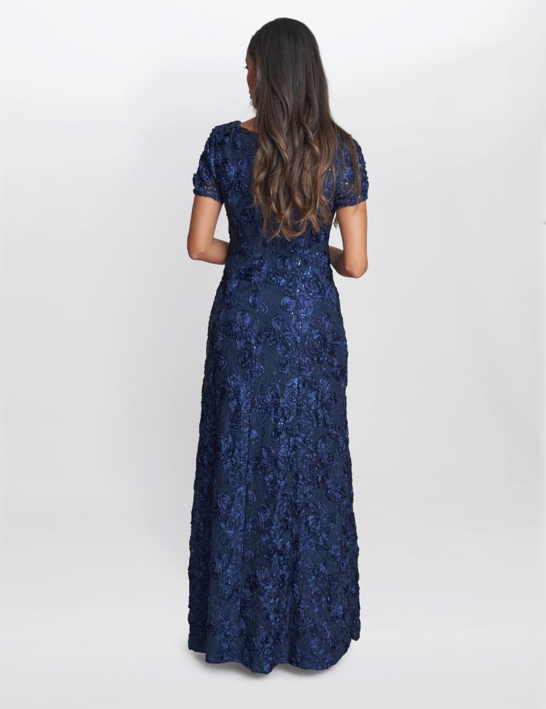 Gina bacconi blue lace dress sales