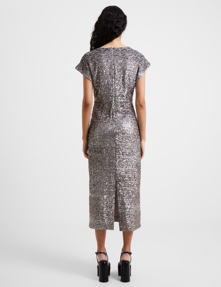 Sequin Round Neck Midaxi Waisted Dress 3 of 3