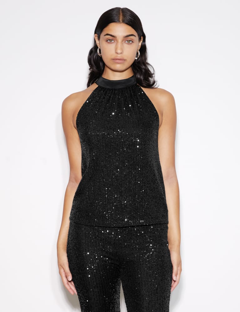 Sequin Halter Neck Tank