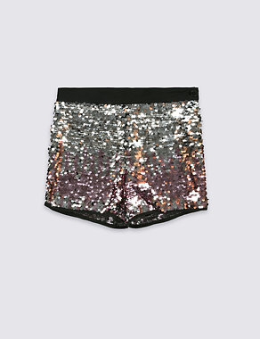 Sequin Shorts with Adjustable Waist (5-14 Years) Image 2 of 3