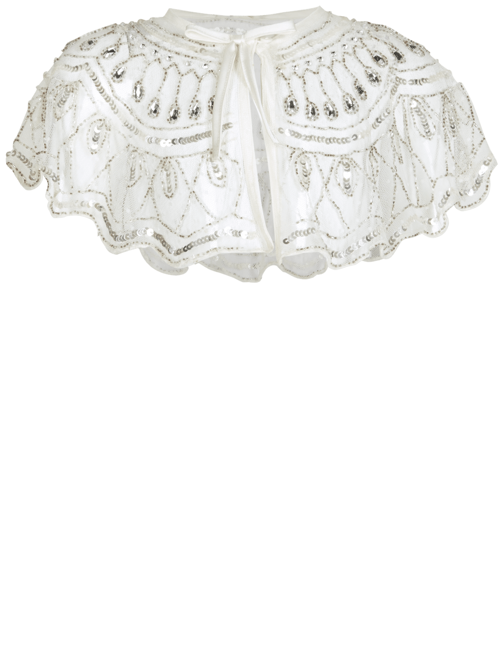 White outlet sequin shrug