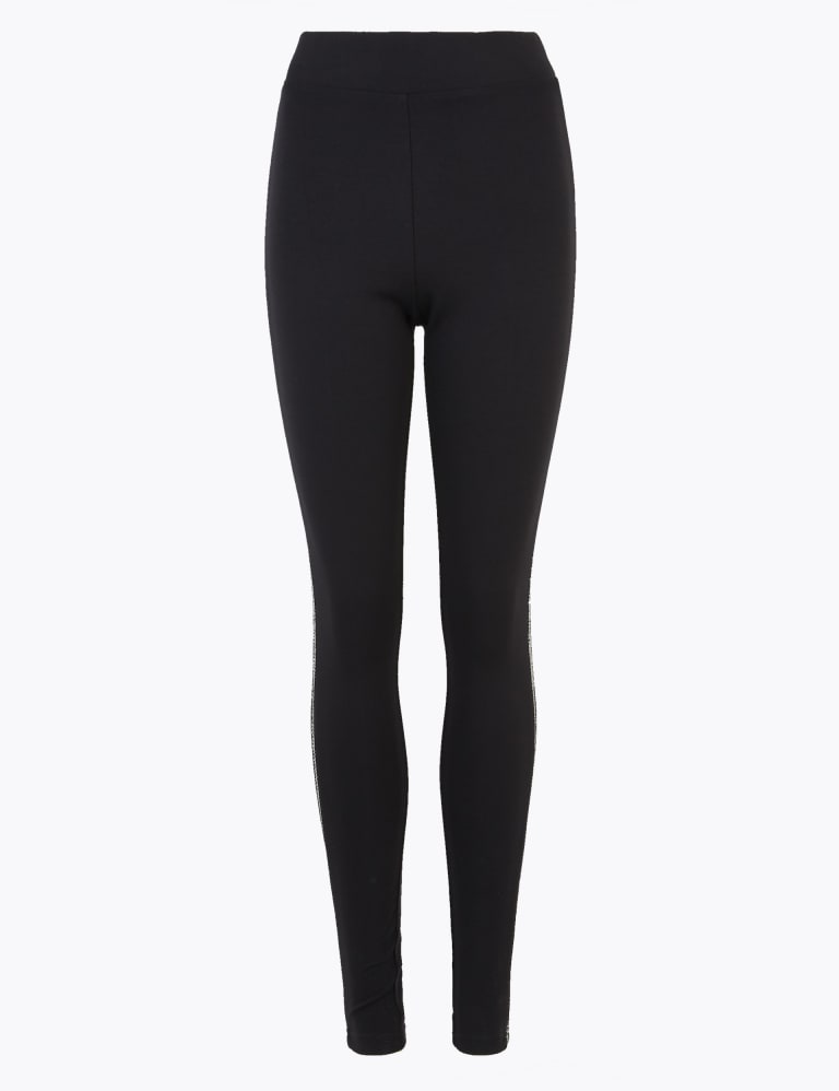 Sequin Side Stripe Ankle Grazer Leggings M S Collection M S