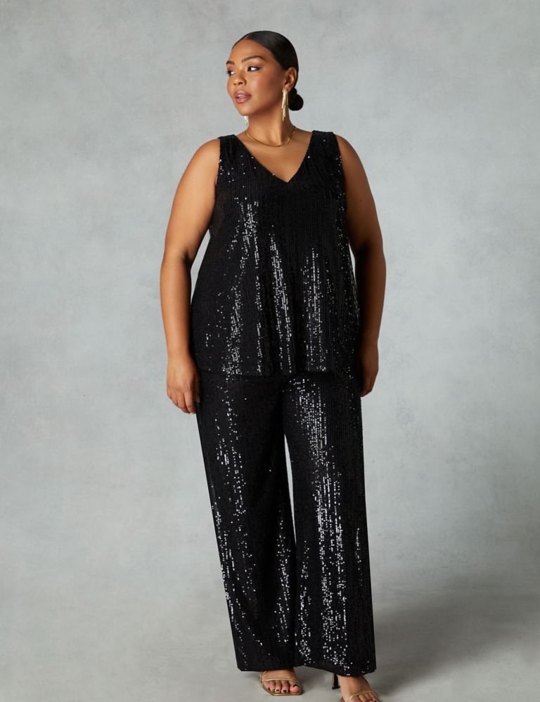 Sequin Straight Leg Trousers 3 of 4