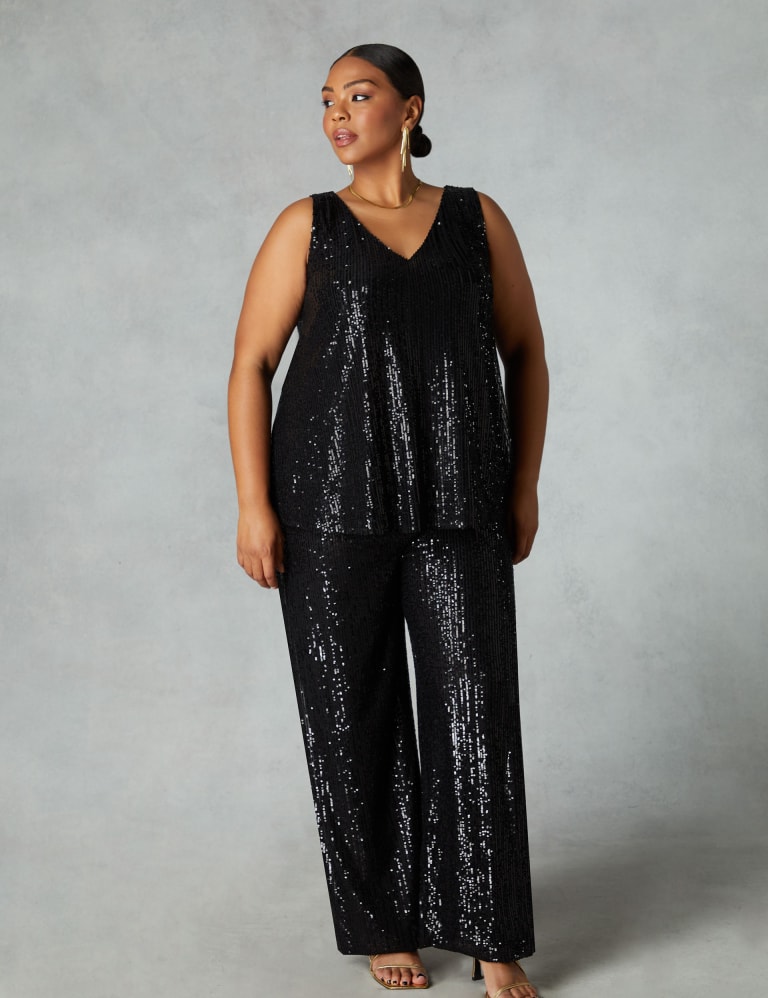 Plus size sequin hotsell trousers