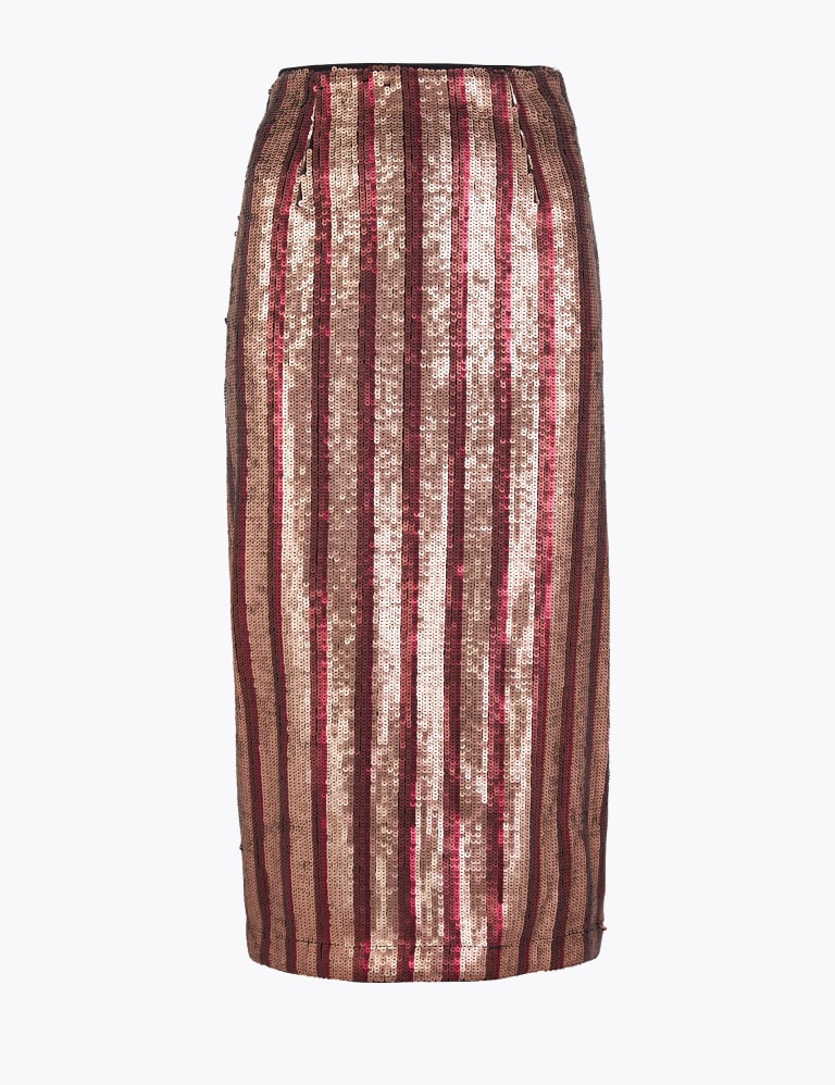 Striped sequin pencil skirt store