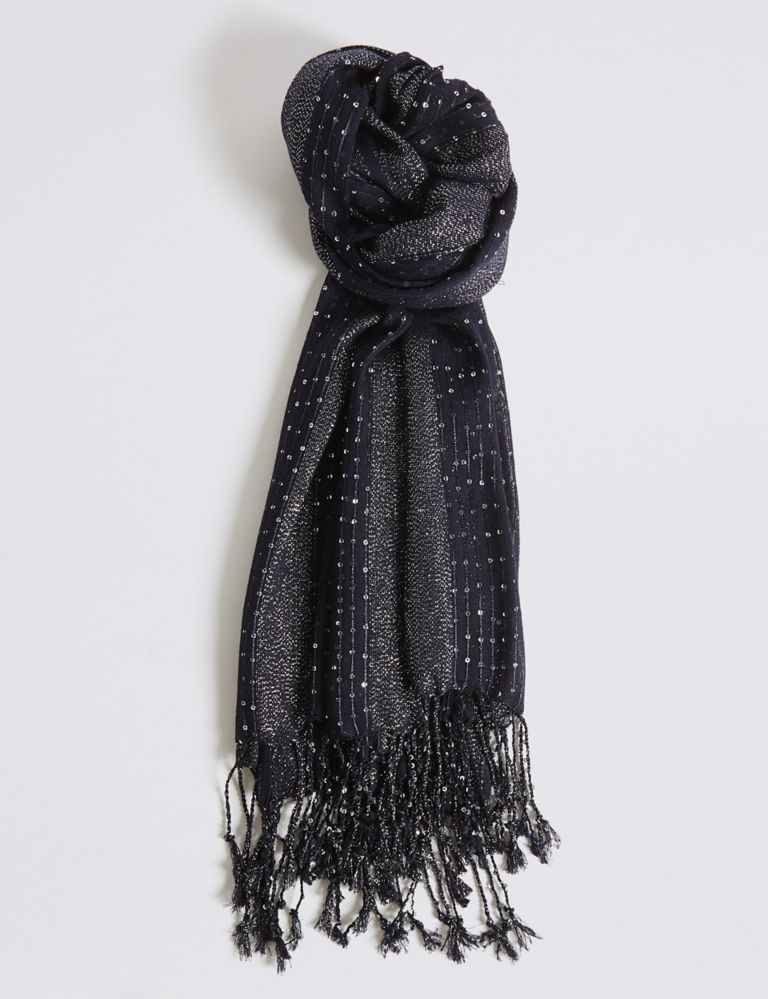 Sequin Striped Scarf 1 of 3