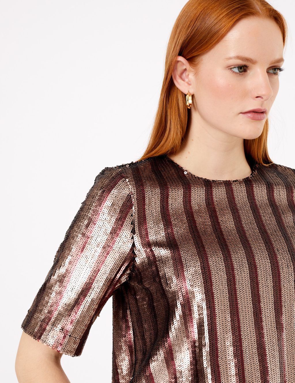 Sequin Striped Shell Top | Autograph | M&S