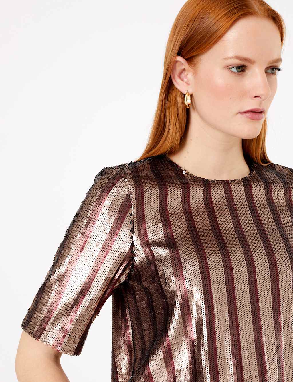 Sequin Striped Shell Top | Autograph | M&S
