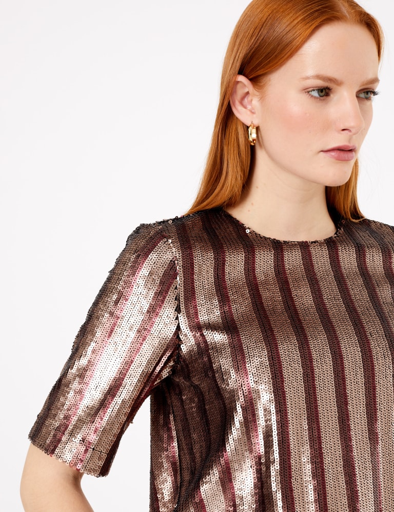 Sequin Striped Shell Top Autograph M S