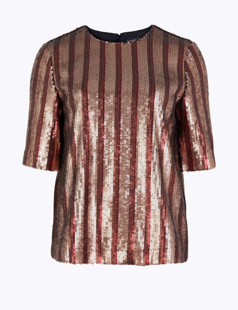 Sequin Striped Shell Top 2 of 4