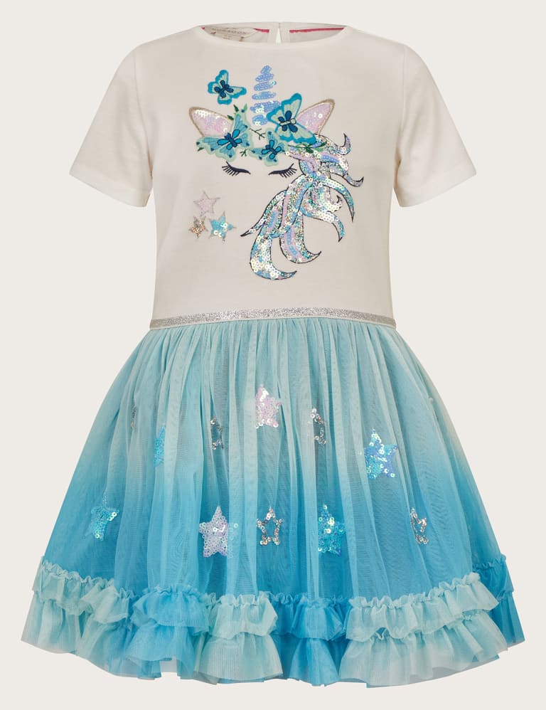 Sequin Unicorn Tulle Party Dress (3-13 Yrs) 1 of 3