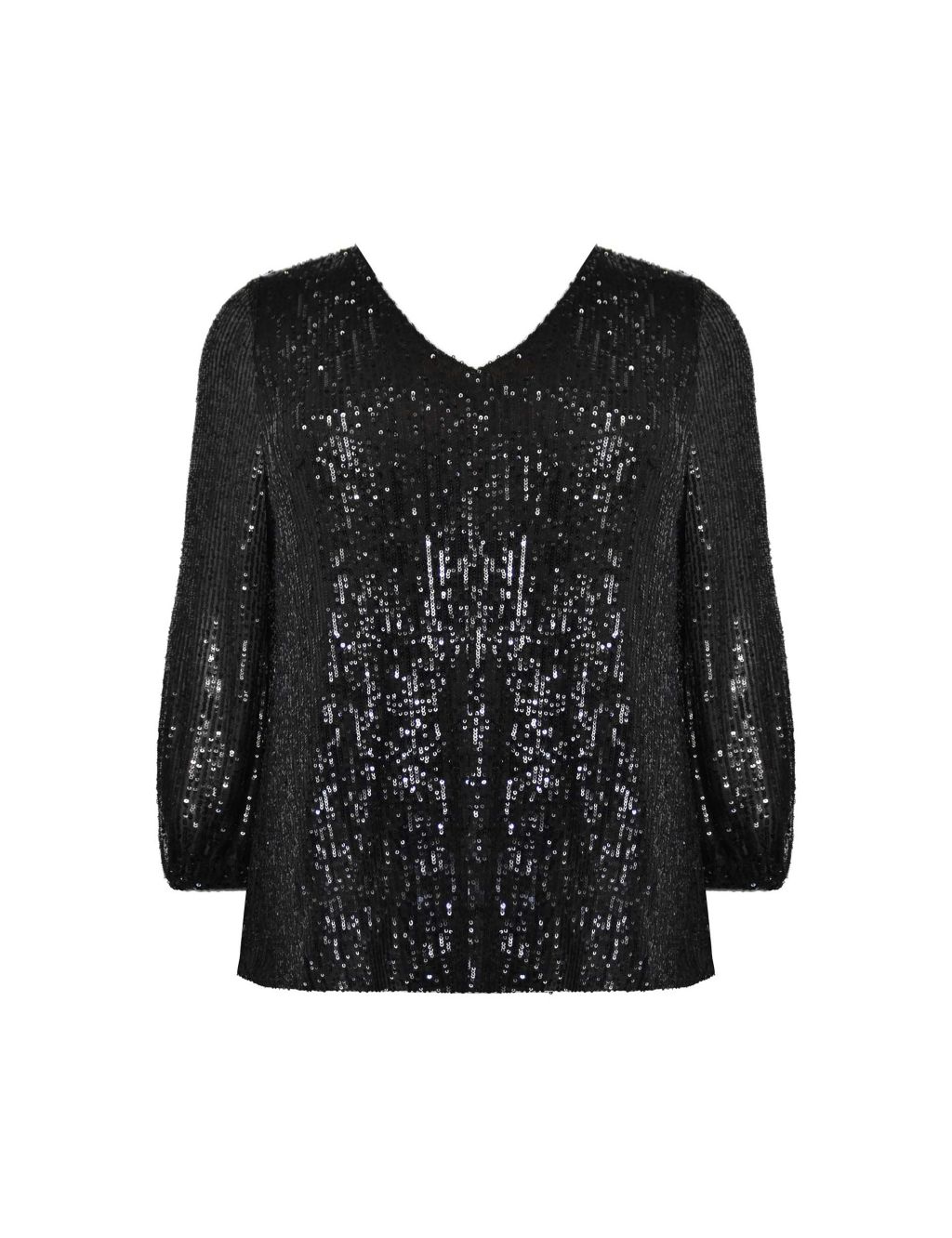 Sequin V-Neck Relaxed Top 1 of 4