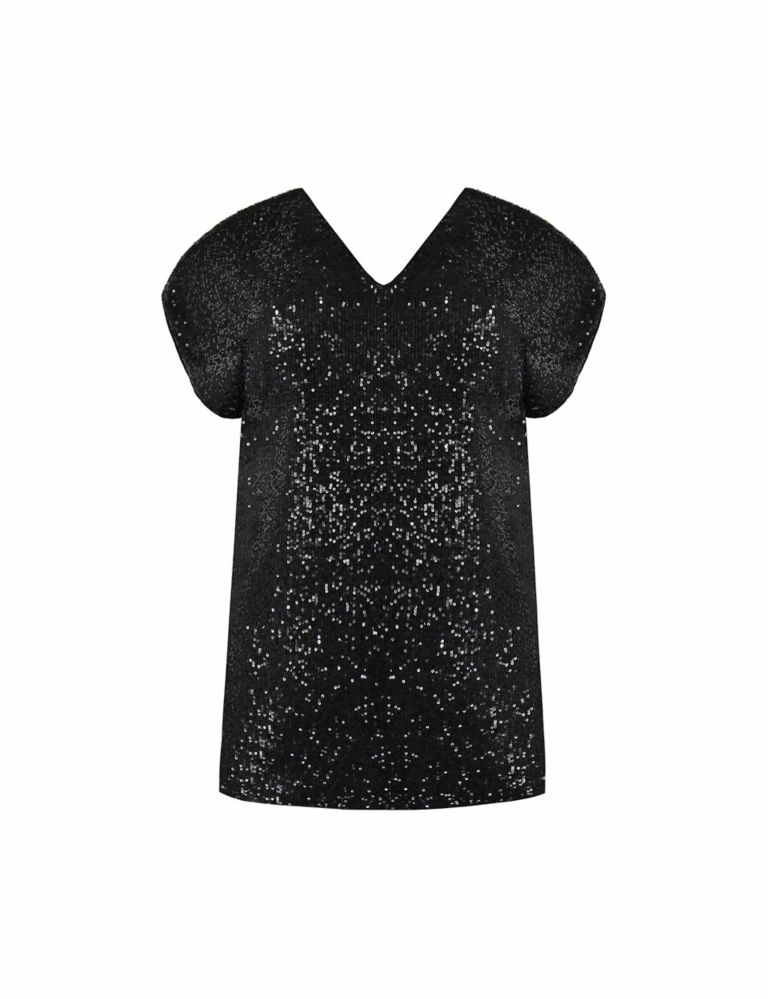 Sequin V-Neck Relaxed Tunic 2 of 4