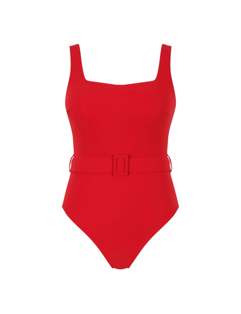 Serena Belted Square Neck Swimsuit