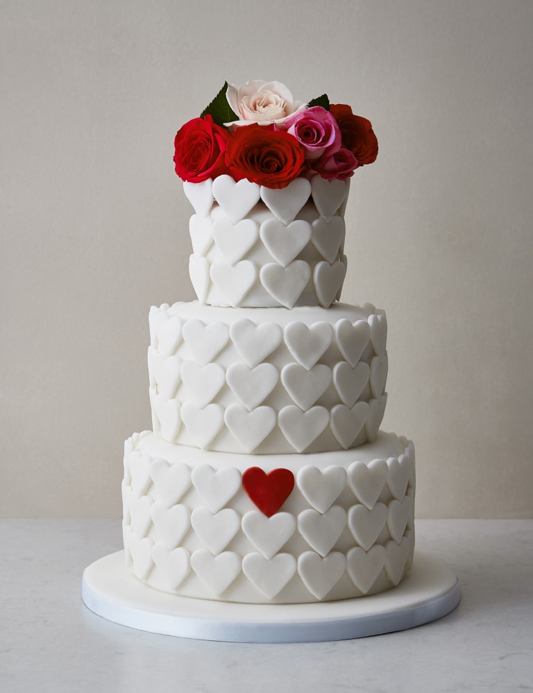 Serene Heart Sponge Wedding Cake Serves 95 Last order date 26th