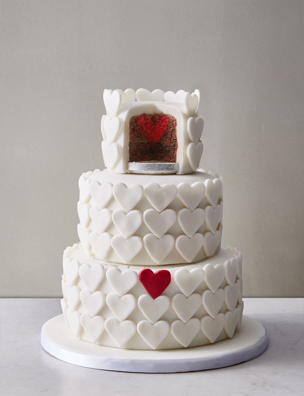 Serene Heart Sponge Wedding Cake (Serves 95) Last order date 26th March 1 of 3