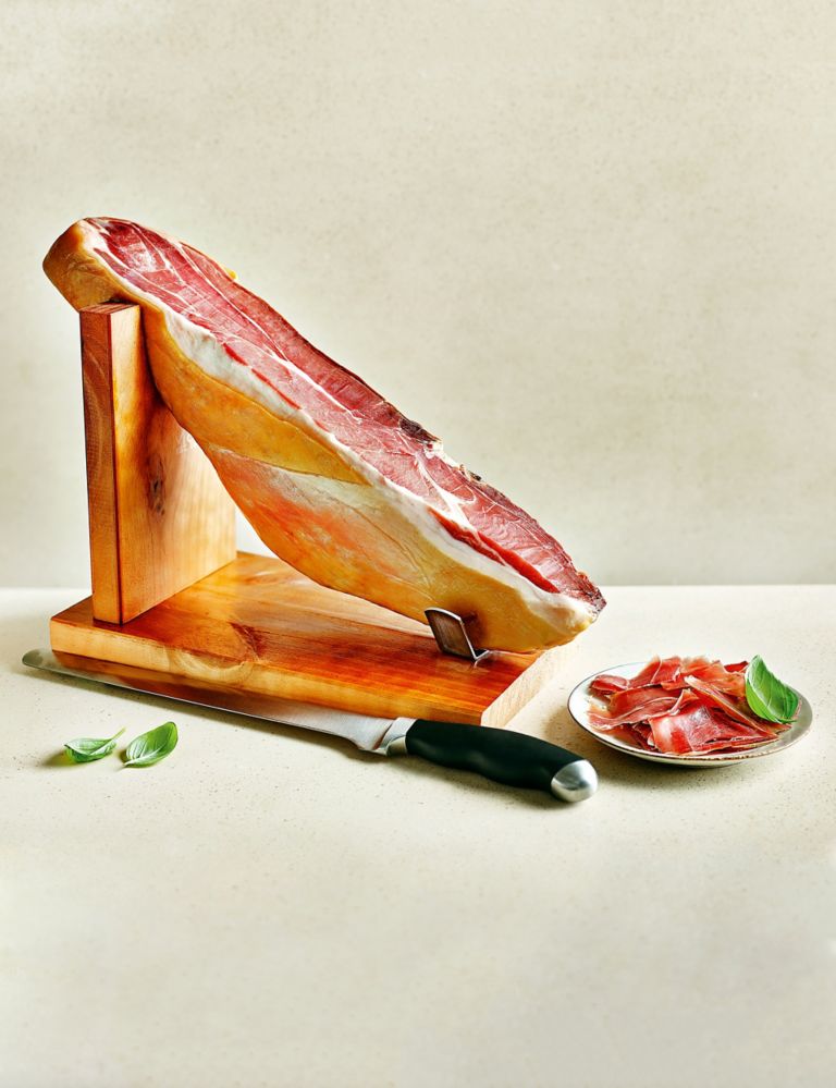 Serrano Ham Joint with Knife & Stand (Approx. 50 Slices) - (Last Collection Date 30th September 2020) 1 of 2