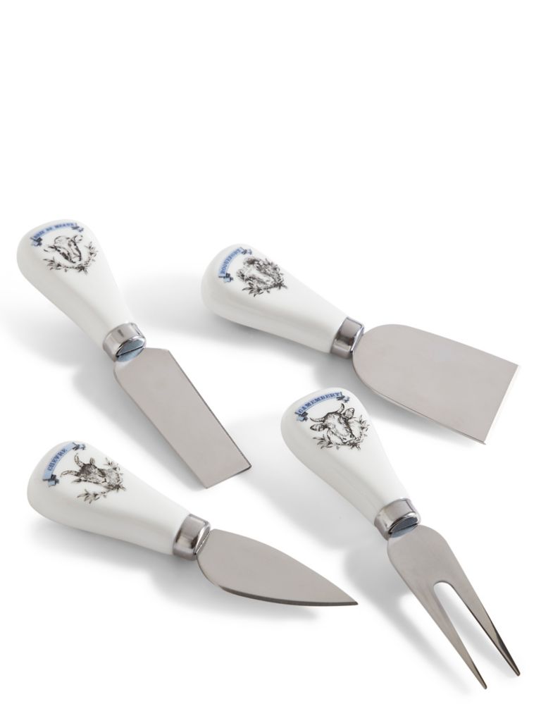 Set 4 Ceramic Cheese Knives 6 of 7