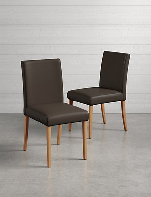 Set Of 2 Arlo Faux Leather Dining Chairs M S