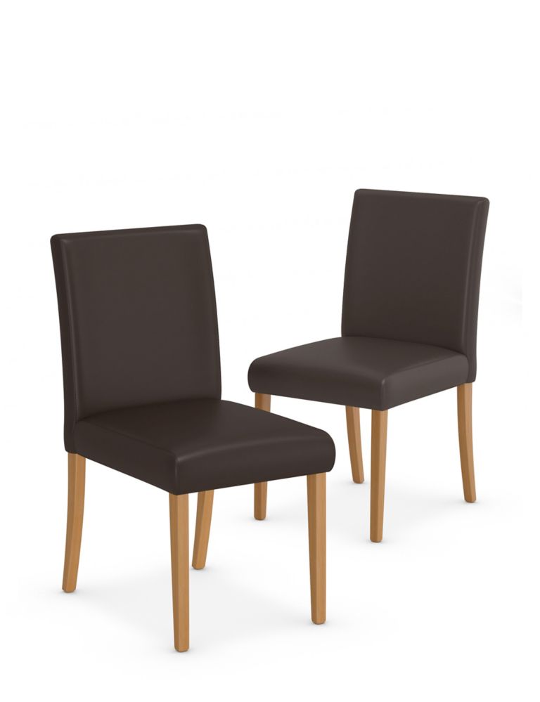 Set of 2 Arlo Faux Leather Dining Chairs 1 of 6