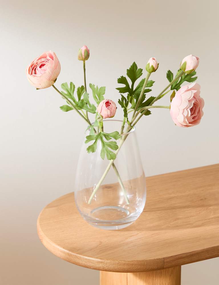Set of 2 Artificial Ranunculus Real Touch Stems Moss & Sweetpea M&S