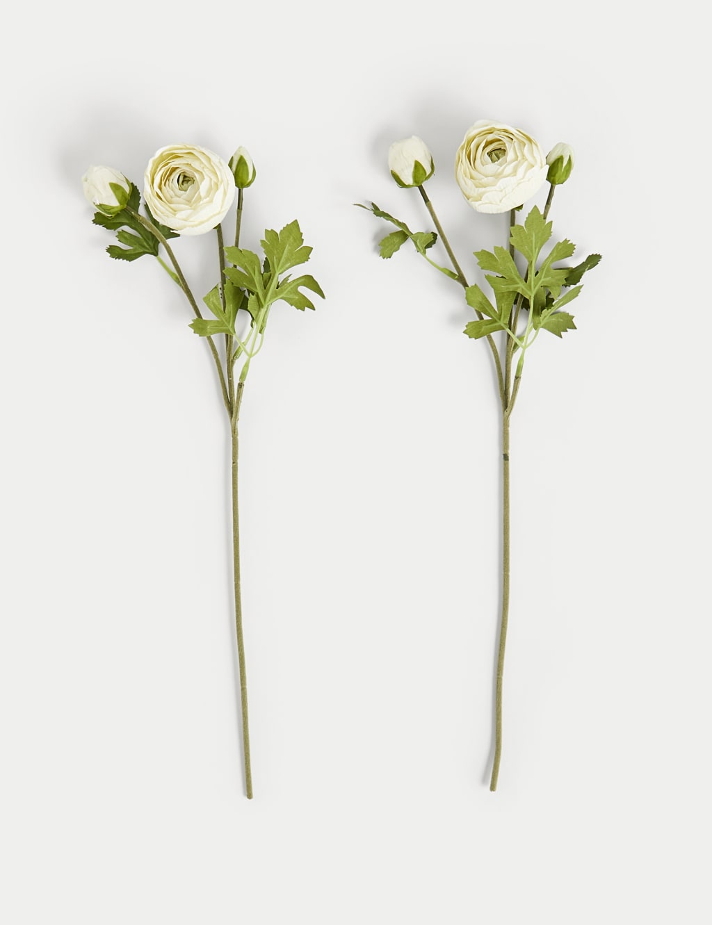 Set of 2 Artificial Ranunculus Real Touch Stems Moss & Sweetpea M&S