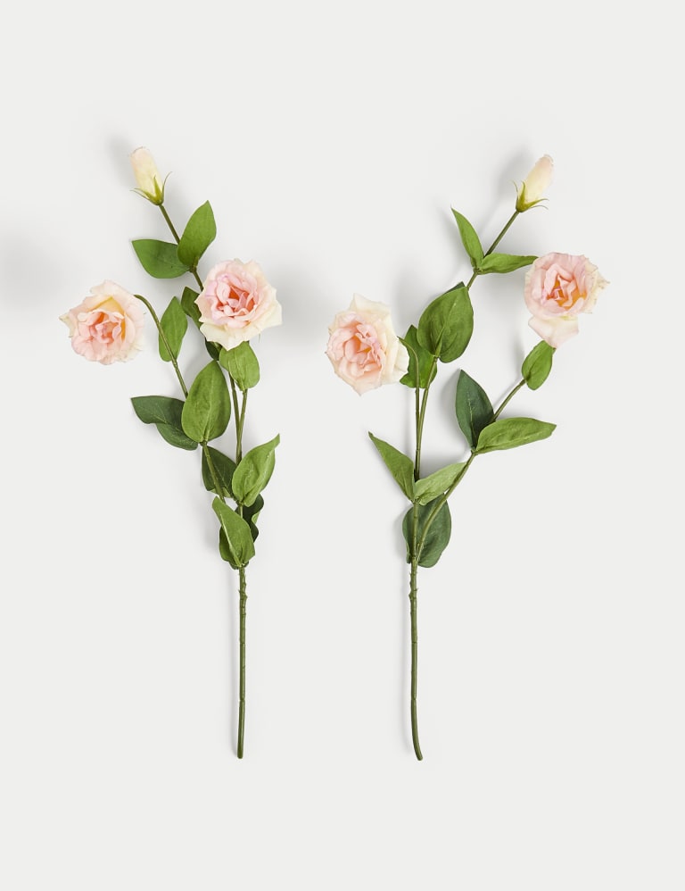 Set of 2 Artificial Real Touch Lisianthus Stems 1 of 5