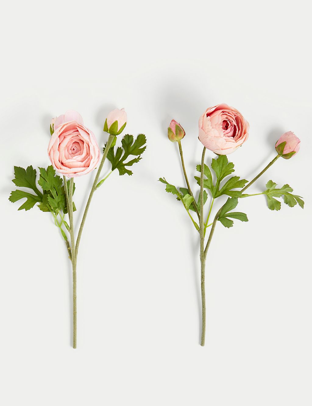 Set of 2 Artificial Real Touch Ranunculus Stems 3 of 7