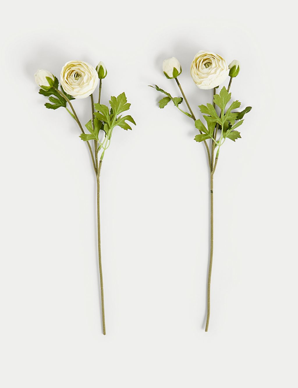 Set of 2 Artificial Real Touch Ranunculus Stems 3 of 4