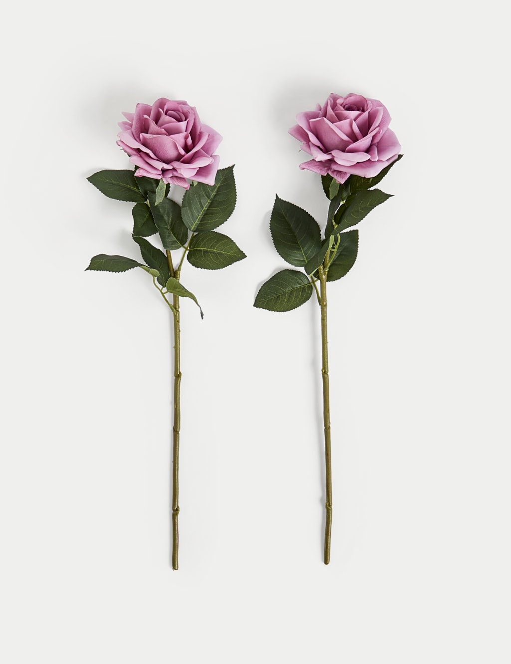 Set of 2 Artificial Real Touch Rose Stems Moss & Sweetpea M&S