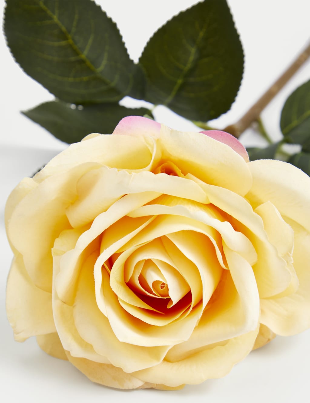 Set of 2 Artificial Real Touch Rose Stems Moss & Sweetpea M&S