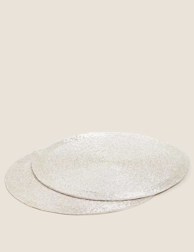 Silver beaded placemats and coasters discount