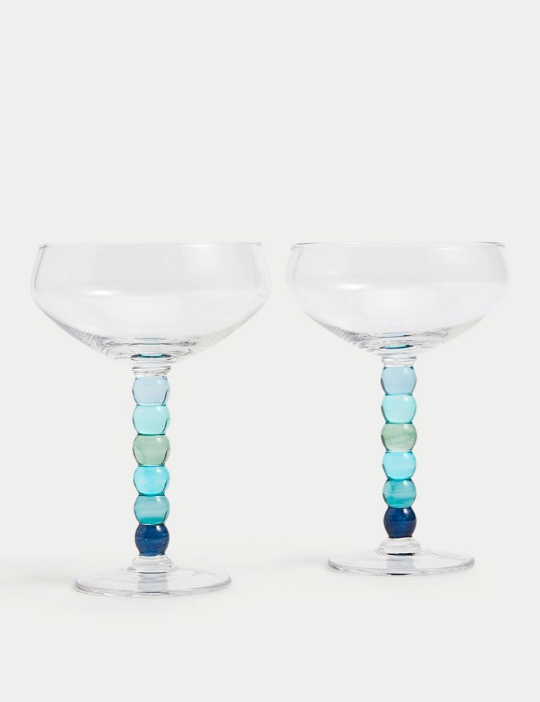 Set of 2 Bobble Stem Coupes 1 of 3