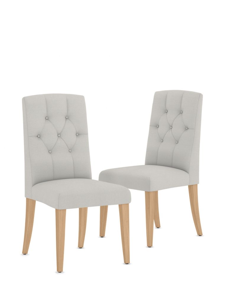 Set of 2 Button Back Dining Chairs 2 of 7