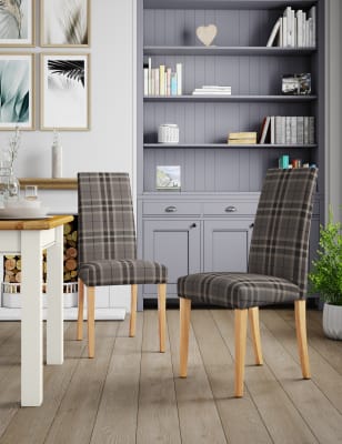 Checked dining online chairs