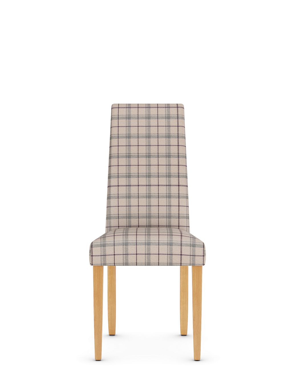 Set of 2 Checked Fabric Dining Chairs 2 of 7