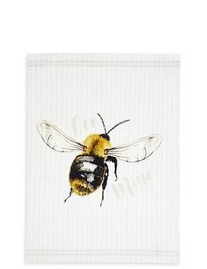 Set of 2 Core Print Bee Tea Towels Image 2 of 3