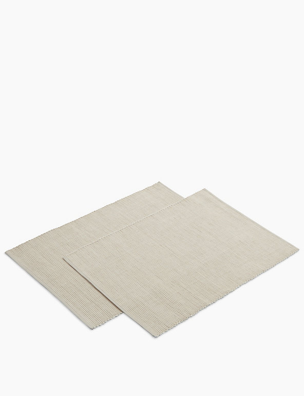 Set of 2 Cotton Ribbed Placemats Image 1 of 1