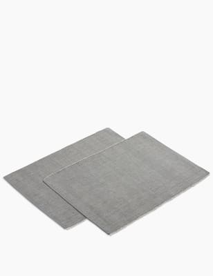 Set of 2 Cotton Ribbed Placemats M&S