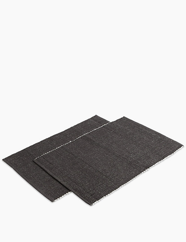 Set of 2 Cotton Ribbed Placemats Image 1 of 1
