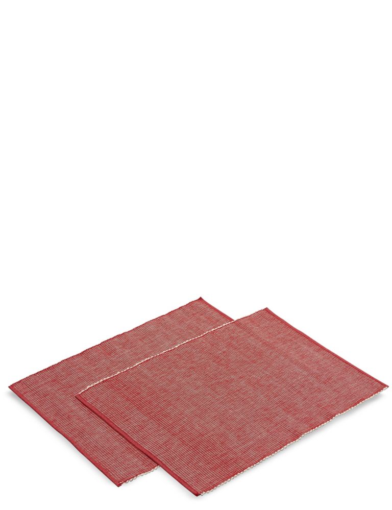 Set of 2 Cotton Ribbed Placemats 1 of 1